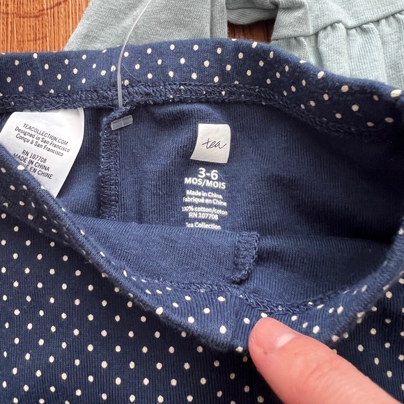 NWT Tea Collection Infant 2 Piece Teal Outfit Size 3-6 Months - Picture 3 of 6